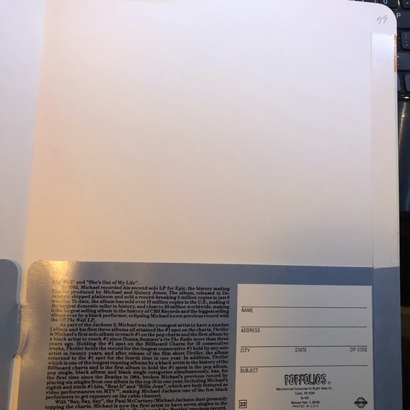 Michael Jackson vintage school folder - Picture 4 of 4